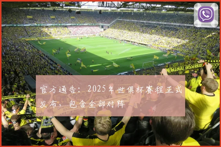 官方通告：2025年世俱杯赛程正式发布，包含全部对阵